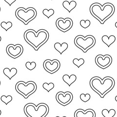 doodle pattern for valentine's day with hearts, poster with background for advertising, party banner