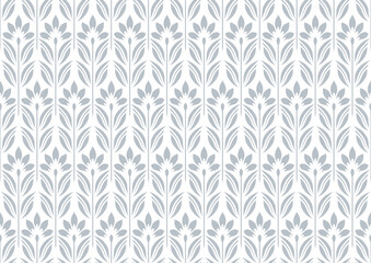 Flower geometric pattern. Seamless vector background. White and gray ornament. Ornament for fabric, wallpaper, packaging. Decorative print.