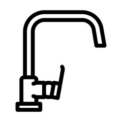 interior faucet water line icon vector. interior faucet water sign. isolated contour symbol black illustration