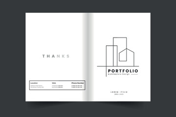 Building and architecture portfolio cover template and Brand guideline brochure cover layout