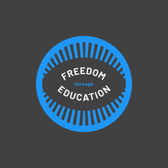 Freedom through education badge logo concept....