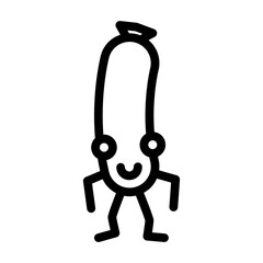 frankfurter meat character line icon vector. frankfurter meat character sign. isolated contour symbol black illustration