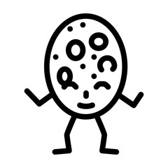 sausage meat character line icon vector. sausage meat character sign. isolated contour symbol black illustration