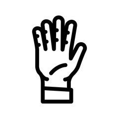 five number hand gesture line icon vector. five number hand gesture sign. isolated contour symbol black illustration