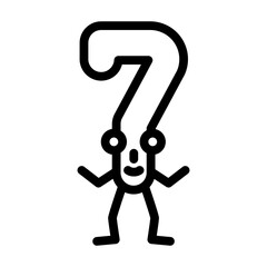 seven number character line icon vector. seven number character sign. isolated contour symbol black illustration