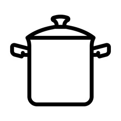 kitchen pot cooking line icon vector. kitchen pot cooking sign. isolated contour symbol black illustration