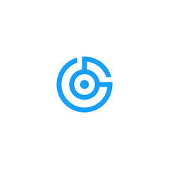 G O logo design vector sign