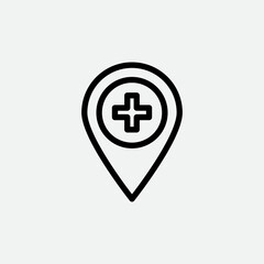 Pin map located icon vector logo design template