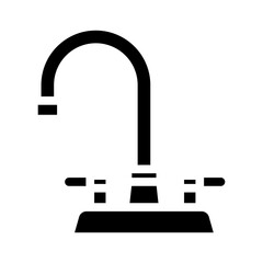 bathroom faucet water glyph icon vector. bathroom faucet water sign. isolated symbol illustration