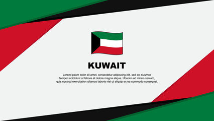 Obraz premium Kuwait Flag Abstract Background Design Template. Kuwait Independence Day Banner Cartoon Vector Illustration. Kuwait Background