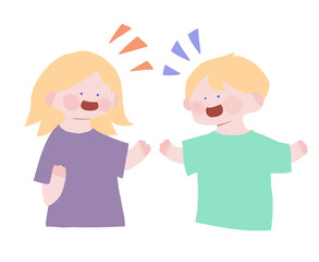 会話をする人たち（白人男女）