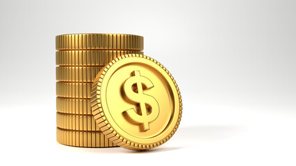 a stack or pile of semi-realistic gold coins, in theme of Investment, payment, banking, saving, finance, bank and commerce