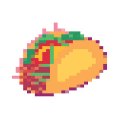 flat pixelated taco