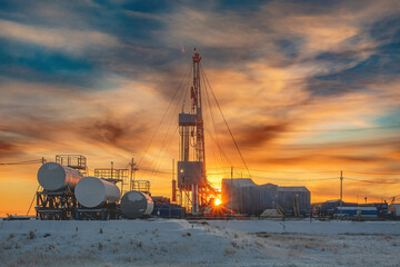 Equipment and infrastructure of the drilling rig for drilling oil and gas wells in the field of the...