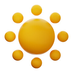 Premium Weather sun icon 3d rendering on isolated background