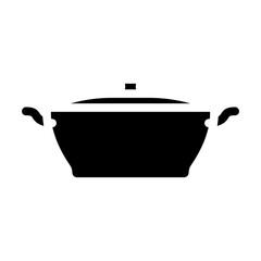 stainless pot cooking glyph icon vector. stainless pot cooking sign. isolated symbol illustration