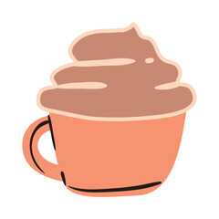 flat coffee glass with foam