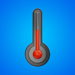 Premium Weather thermometer icon 3d rendering on isolated background