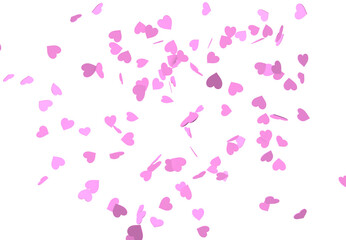 Obraz na płótnie Canvas Falling pink hearts on a transparent background. 3D rendering. for valentine's day and wedding. PNG Rain from hearts.