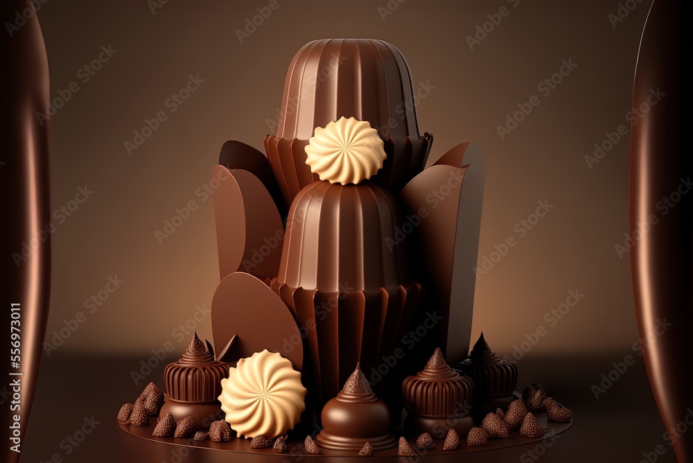 Poster chocolate display with room for text generative ai