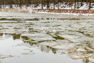 frozen river in winter