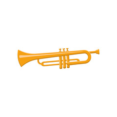 Classic orchestral trombone cartoon illustration. Colorful musical instrument isolated on white background. Music, hobby concept.