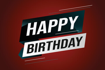happy birthday word concept vector illustration with lines modern futuristic 3d style for landing page template web mobile app poster banner flyer background gift card coupon label wallpaper