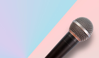 directional microphone isolated on colored background