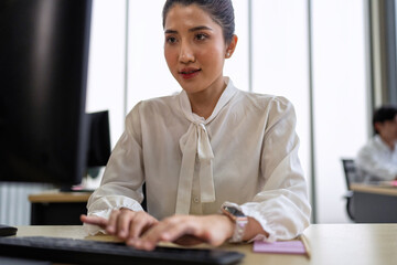 Employee working in office as routine job sometime stress on workload sometime happy on good news