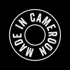 Made in Cameroon text emblem stamp, concept background