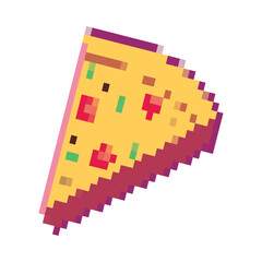 flat pixelated pizza
