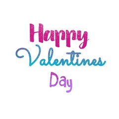 Happy Valentines Day. Lettering, font, multicoloured.