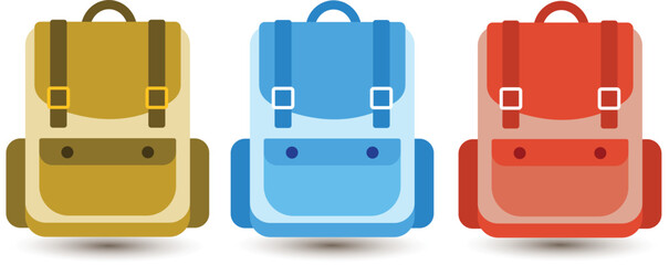 Vector Colorful School Backpack. Backpacks for school children, students, travelers and tourists. vectors can be used to add to the composition of back to school designs! with soft pastel colors makin