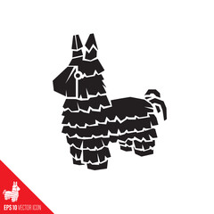 Donkey Piñata cartoon vector icon. Mexican celebration symbol.