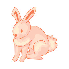 Obraz premium flat white rabbit