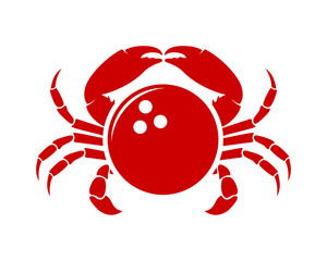 Crab with bowling ball inside