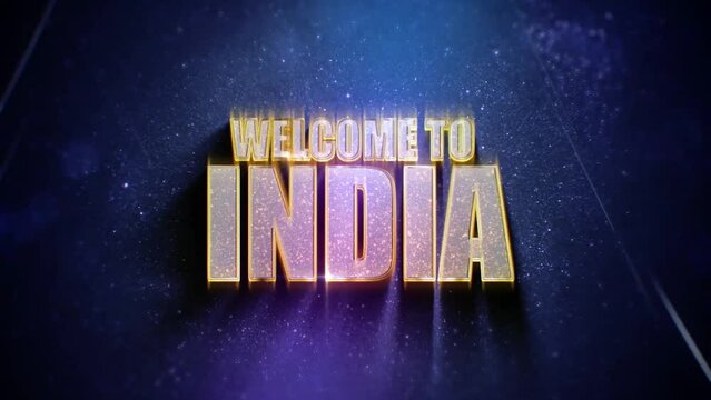 welcome to the Indian Logo Animation Video.Welcome to the video of India's 3D shiny metal monogram with blinking and shiny effect.On a black background, welcome to the Indian moving symbol