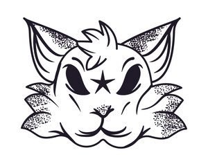 tattoo flat cat design