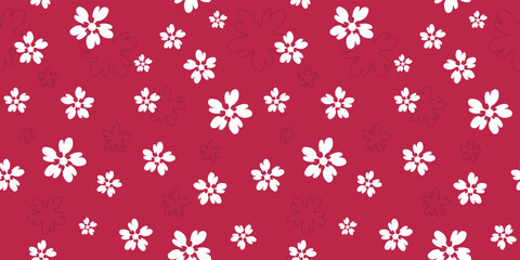 viva magenta flower pattern sample seamless