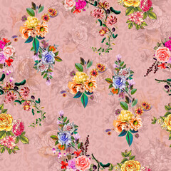 New Textile Allover Design For Digital Print