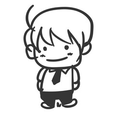 Kid Student Back to School doodles hand drawn with thin line