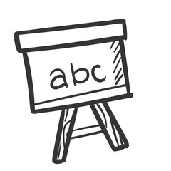 White Board Back to School doodles hand drawn with thin line