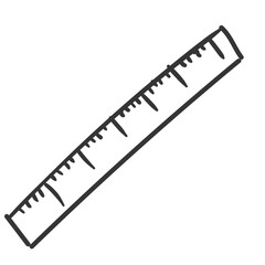 Ruler Back to School doodles hand drawn with thin line