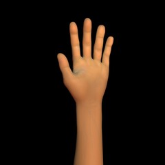 3D Cartoon Hand up pose 3d Illustration