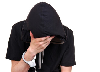 Sad Man in Handcuffs