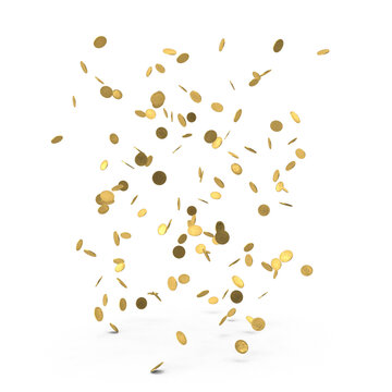 falling coins isolated