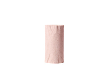 Started roll of gray toilet paper