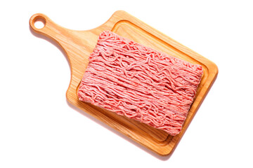 Frozen minced meat on cutting board