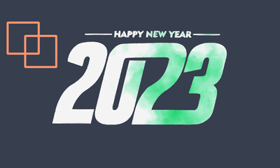 2023 New Year Celebration for Holidays Using Water Color Painting Best for Background and Vector