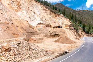 quarry for extracting sand, gravel and stone